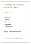 NURSING 1210 EXAM 1 QUESTIONS WITH CORRECT ANSWERS 