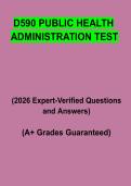 D590 Public Health Administration Test Study Guide PDF &vert; Practice Questions & Revision Notes
