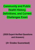 Community & Public Health History&comma; Definitions&comma; and Current Challenges Exam Study Guide PDF &vert; Practice Questions & Revision Notes