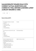 MAMMOGRAPHY BOARD EXAM WITH CORRECT ACTUAL QUESTIONS AND CORRECTLY WELL DEFINED ANSWERS LATEST ALREADY GRADED A&plus; 2026