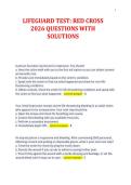 LIFEGUARD TEST&colon; RED CROSS&NewLine;2026 QUESTIONS WITH&NewLine;SOLUTIONS