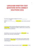LIFEGUARD WRITTEN TEST&NewLine;QUESTIONS WITH CORRECT&NewLine;SOLUTIONS 2026&NewLine;