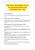 UBC BIOL 155 SPRING FINAL &NewLine;EXAM QUESTIONS AND &NewLine;ANSWERS 2026 - 2027 
