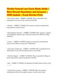 Florida Funeral Law Exam Study Guide &vert;&NewLine;Most Recent Questions and Answers &vert;&NewLine;2026 Update &vert; Exam Review Pack