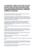 CALIFORNIA AMBULANCE DMV EXAMS&NewLine;BUNDLE 2026 AND 2027 MASTER GUIDE&NewLine;FULL QUESTIONS WITH 100&percnt; VERIFIED&NewLine;CORRECT ANSWERS&period;