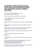 CALIFORNIA AMBULANCE DMV EXAMS&NewLine;BUNDLE 2026 AND 2027 PREMIUM EDITION&NewLine;REAL QUESTIONS AND 100&percnt; CORRECT&NewLine;SOLUTIONS&period;