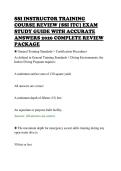SSI INSTRUCTOR TRAINING&NewLine;COURSE REVIEW &lbrack;SSI ITC&rsqb; EXAM&NewLine;STUDY GUIDE WITH ACCURATE&NewLine;ANSWERS 2026 COMPLETE REVIEW&NewLine;PACKAGE