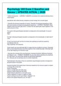 Psychology 100 Exam 2 Question and&NewLine;Answer &vert; UPDATED ACTUAL &vert; 2026