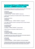 Psychology 100 Exam 1 UPDATED ACTUAL&NewLine;Questions &vert; CORRECT Answers &vert; 2026