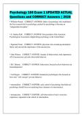 Psychology 100 Exam 1 UPDATED ACTUAL&NewLine;Questions and CORRECT Answers &vert; 2026