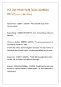 PSY 304 Midterm -1 Exam Questions With Correct Answers