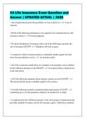 CA Life Insurance Exam Question and&NewLine;Answer &vert; UPDATED ACTUAL &vert; 2026