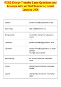 RCES Energy Transfer Exam Questions and&NewLine;Answers with Verified Solutions &vert; Latest&NewLine;Updated 2026