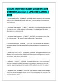 CA Life Insurance Exam Questions and&NewLine;CORRECT Answers &vert; UPDATED ACTUAL &vert;&NewLine;2026