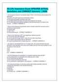 CA Life Insurance Exam UPDATED ACTUAL&NewLine;Questions and CORRECT Answers &vert; 2026&NewLine;