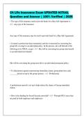 CA Life Insurance Exam UPDATED ACTUAL&NewLine;Question and Answer &vert; 100&percnt; Verified &vert; 2026