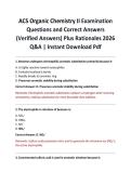 ACS Organic Chemistry II Examination Questions and Correct Answers &lpar;Verified Answers&rpar; Plus Rationales 2026 Q&A &vert; Instant Download Pdf