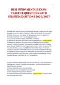 HESI FUNDAMENTALS EXAM&NewLine;PRACTICE QUESTIONS WITH&NewLine;VERIFIED SOLUTIONS 2026&sol;2027