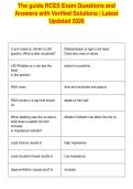 The guide RCES Exam Questions and&NewLine;Answers with Verified Solutions &vert; Latest&NewLine;Updated 2026
