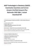ASCP Technologist in Chemistry C&lpar;ASCP&rpar; Examination Questions and Correct Answers &lpar;Verified Answers&rpar; Plus Rationales 2026 Q&A &vert; Instant Download Pdf
