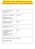 RCES part 1 Exam Questions and Answers&NewLine;with Verified Solutions &vert; Latest Updated 2026&NewLine;