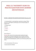 RNSG 1517 MATERNITY EXAM 350 &NewLine;PRACTICE QUESTIONS WITH ANSWERS &NewLine;AND RATIONALES