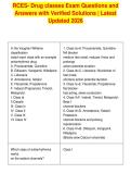 RCES- Drug classes Exam Questions and&NewLine;Answers with Verified Solutions &vert; Latest&NewLine;Updated 2026