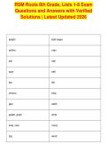 RSM Roots 8th Grade&comma; Lists 1-8 Exam&NewLine;Questions and Answers with Verified&NewLine;Solutions &vert; Latest Updated 2026