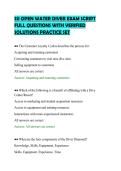 SSI OPEN WATER DIVER EXAM SCRIPT&NewLine;FULL QUESTIONS WITH VERIFIED&NewLine;SOLUTIONS PRACTICE SET