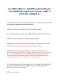 HESI MATERNITY TESTBANK EXAM 2026&sol;2027 COMPREHENSIVE QUESTIONS AND CORRECT ANSWERS GRADED A&plus;&NewLine;