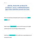 ABCDE&comma; MASLOW&comma; & HEALTH&NewLine;LITERACY 2026&vert; COMPREHENSIVE&NewLine;Q&A FOR CERTIFICATION SUCCESS