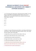 HESI RN MATERNITY EXAM 2026&sol;2027 SUMMER&sol;FALL QUESTIONS AND CORRECT ANSWERS GRADED A&plus;