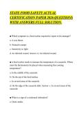 STATE FOOD SAFETY ACTUAL&NewLine;CERTIFICATION PAPER 2026 QUESTIONS&NewLine;WITH ANSWERS FULL SOLUTION