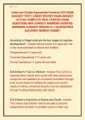 Infant and Toddler Appropriate Practices DCF EXAM &NewLine;2026&sol;2027 TEST&excl;&excl; &vert;&vert; MOST RECENT EXAM 2026&vert;2027 &NewLine;ACTUAL COMPLETE REAL VERIFIED EXAM &NewLine;QUESTIONS AND CORRECT ANSWERS &lpar;VERIFIED &NewLine;ANSWERS&rpar; ALREADY GRADED A&plus; &vert; GUARANTEED &NewLine;SUCCESS&excl;&excl; NEWEST EXAM&excl;&excl;&excl; 