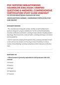 PCE CERTIFIED BREASTFEEDING COUNSELOR &lpar;CBC&rpar; EXAM &vert; VERIFIED QUESTIONS & ANSWERS &vert; COMPREHENSIVE CERTIFICATION STUDY GUIDE 2026&sol;2027