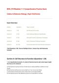 BIOL 210 Modules 1&ndash;7 Comprehensive Practice Exam 2026 &vert; Cellular & Molecular Biology &vert; High-Yield Review &vert; Latest Update &vert; Graded A&plus;