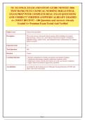 NU 311 FINAL EXAM AND STUDY GUIDE NEWEST 2026&NewLine;TEST BANK&vert; NU311 CLINICAL NURSING SKILLS FINAL&NewLine;EXAM PREP WITH COMPLETE REAL EXAM QUESTIONS&NewLine;AND CORRECT VERIFIED ANSWERS&sol; ALREADY GRADED&NewLine;A&plus; &lpar;MOST RECENT&excl; - 180 Questions and Answers Already&NewLine;Graded A&plus; Premi