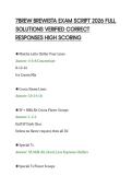 7BREW BREWISTA EXAM SCRIPT 2026 FULL&NewLine;SOLUTIONS VERIFIED CORRECT&NewLine;RESPONSES HIGH SCORING&NewLine;