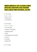 7BREW BREWISTA TEST CLOSING SCRIPT&NewLine;UPDATED QUESTIONS AND ANSWERS&NewLine;VIEW AHEAD PREP MATERIAL SOLVED&NewLine;