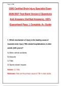 CBIS Certified Brain Injury Specialist Exam 2026&sol;2027 &vert; Test Bank Version 2 &vert; Verified Questions & Answers &vert; Latest Update &vert; Comprehensive Study Guide &vert; Graded A&plus;