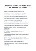 Air Assault Phase 1 2024 SABALAUSKI test questions and answers&period;