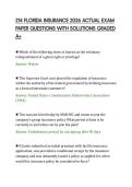 214 FLORIDA INSURANCE 2026 ACTUAL EXAM&NewLine;PAPER QUESTIONS WITH SOLUTIONS GRADED&NewLine;A&plus;