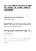 214 FLORIDA INSURANCE 2026 CERTIFICATION&NewLine;EVALUATION EXAMS COMPLETE QUESTIONS&NewLine;AND ANSWERS&NewLine;