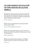 214 FLORIDA INSURANCE 2026 EXAM SCRIPT&NewLine;TEST PAPER QUESTIONS AND SOLUTIONS&NewLine;GRADED A&plus;
