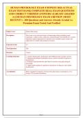 HUMAN PHYSIOLOGY EXAM 4 NEWEST 2026 ACTUAL&NewLine;EXAM TEST BANK&vert; COMPLETE REAL EXAM QUESTIONS&NewLine;AND CORRECT VERIFIED ANSWERS&sol; ALREADY GRADED&NewLine;A&plus;&vert; HUMAN PHYSIOLOGY EXAM 4 REVIEW &lpar;MOST&NewLine;RECENT&excl;&excl;&rpar; - 200 Questions and Answers Already Graded A&plus;&NewLine;Premium Exam Tested 