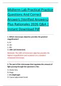 Midterm Lab Practical Practice &NewLine;Questions And Correct &NewLine;Answers &lpar;Verified Answers&rpar; &NewLine;Plus Rationales 2026 Q&A &vert; &NewLine;Instant Download Pdf 