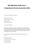 NSG 3800 Adult Health Exam 1&NewLine;Comprehensive Practice Examination 2026