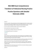 NSG 4800 Exam Comprehensive&NewLine;Transition to Professional Nursing Practice&NewLine;Practice Questions with Detailed&NewLine;Rationales &lpar;2026&rpar;