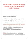 AHIP Final Exam 2026&sol;2027 Complete &NewLine;Questions with Correct Answers and &NewLine;Detailed Rationales
