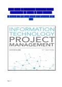 Updated Latest Test Bank for Information Technology Project Management Information Technology Project Management IT Project Management Subject Information Technology Course Comprehensive Practice Questions and Verified Answers&period;